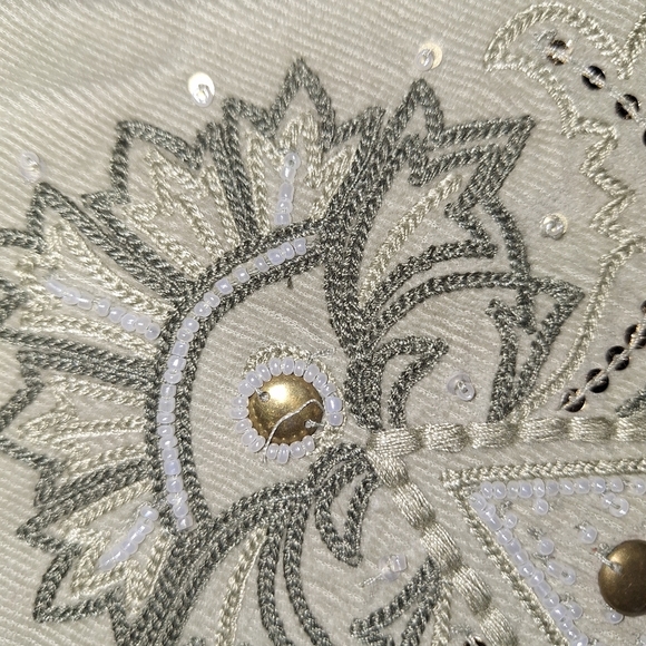 Soft Surroundings Corduroy Embroidered Embellished Maxi Skirt Size Large - Picture 5 of 10